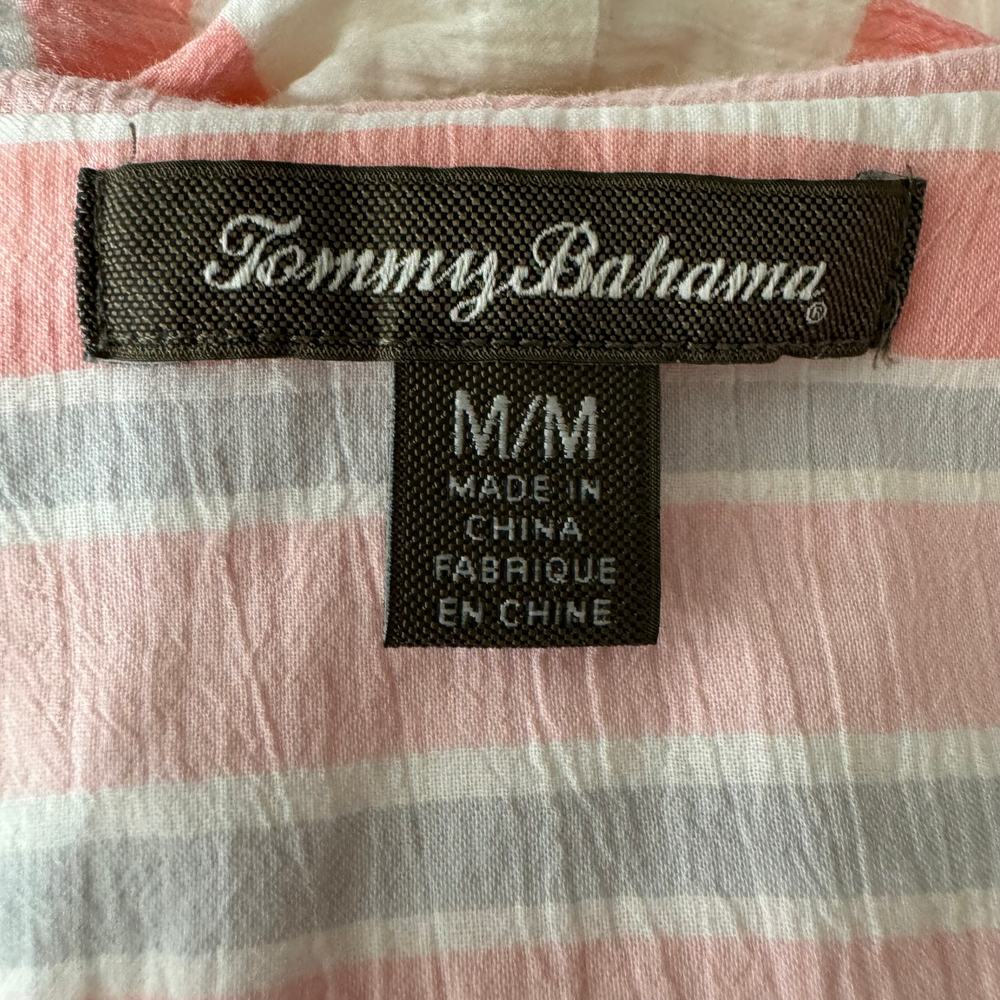 Tommy Bahama Pink Stripe Hooded V-Neck Tunic - Picture 5 of 6